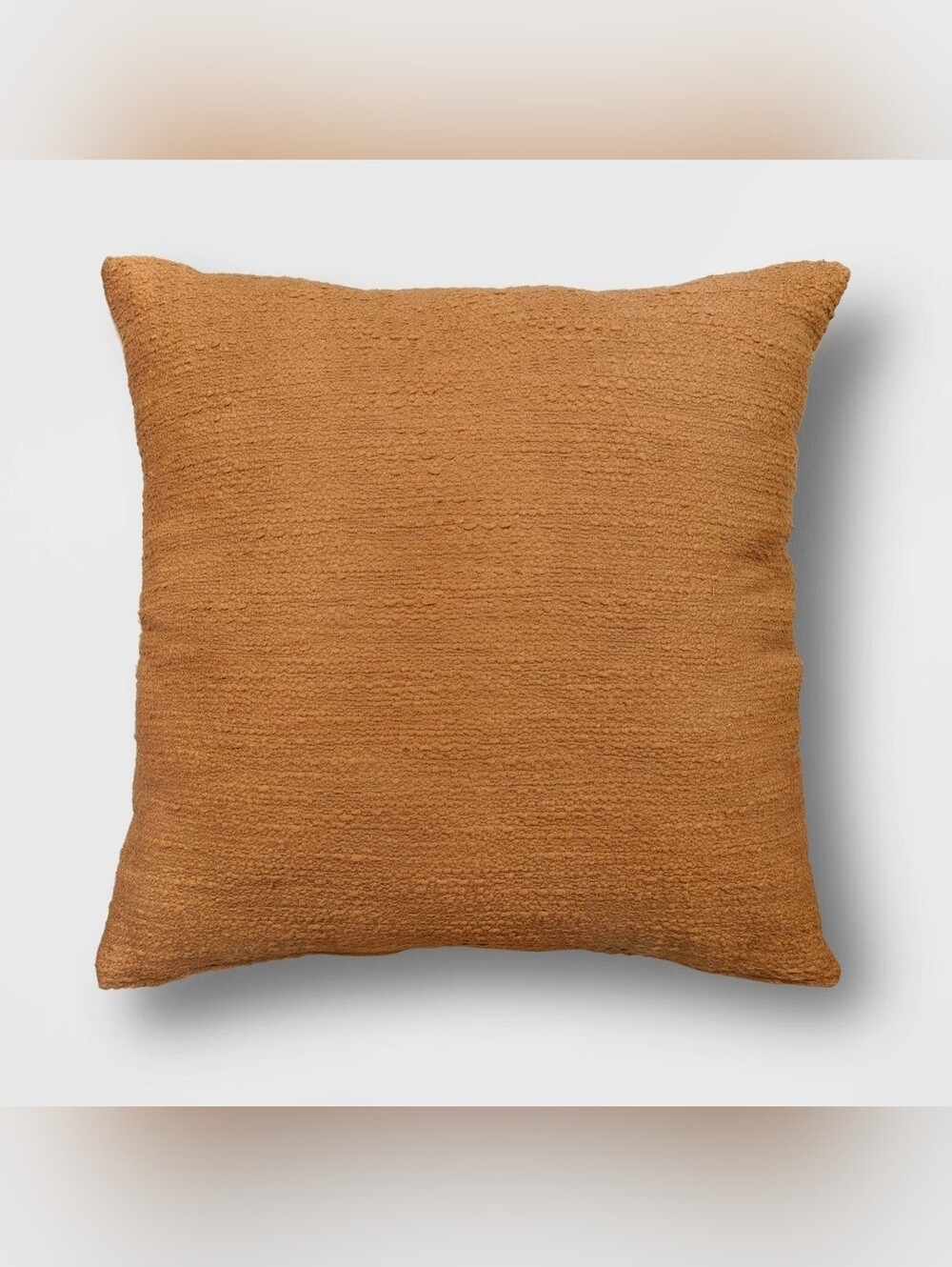 Threshold Oversized Square Cotton Boucle Reversible Throw Pillow with Linen Cara